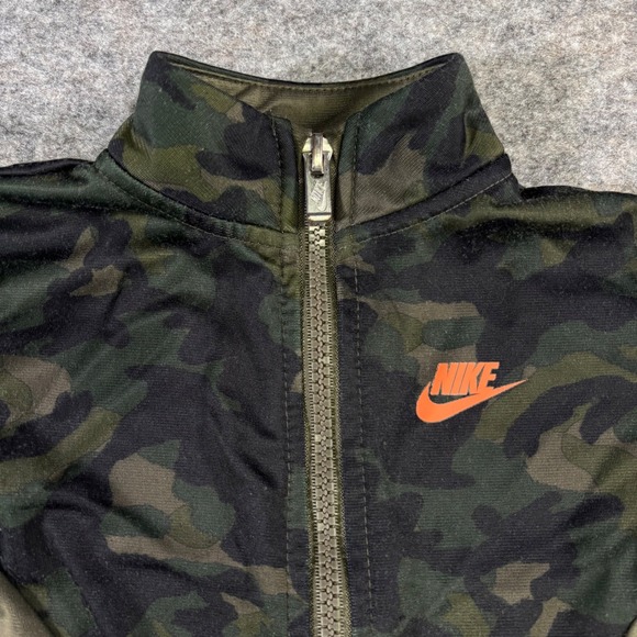 Nike Sportswear Toddler Camo Tracksuit Set Jacket Pants Green Orange Logo 24M - Picture 3 of 12